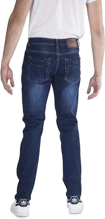 400 UOMO Men's Slim Fit Stretch Straight Leg Denim Jeans - Available in Many Colors