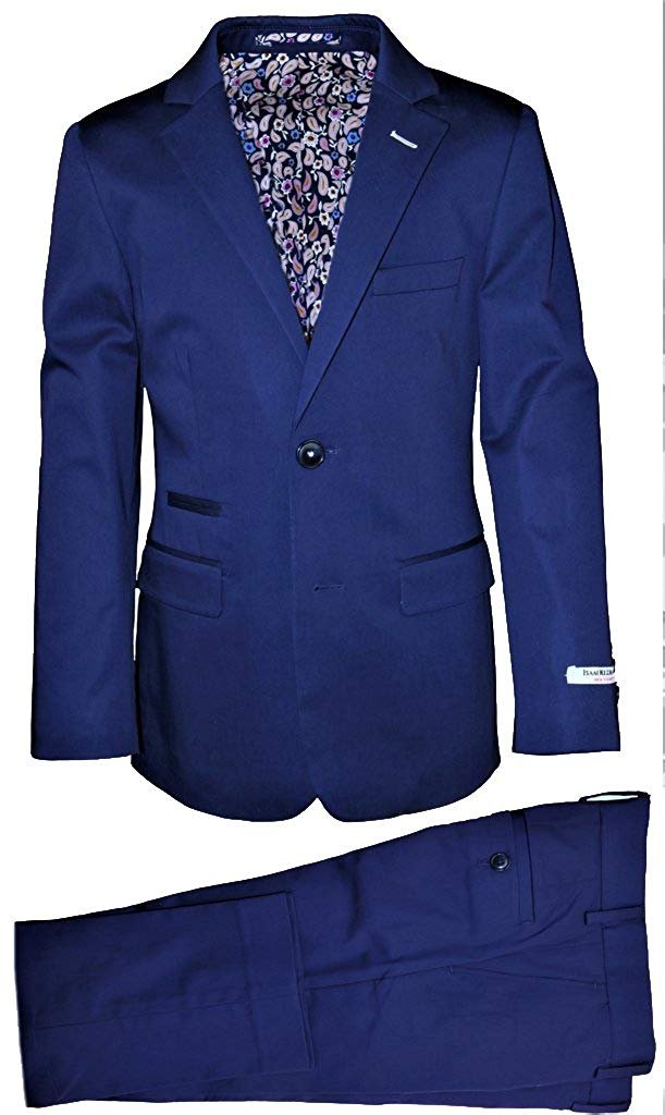 Isaac Mizrahi Boy's 2-20 Slim Fit 2-Piece Cotton Stretch Suit - CLEARANCE - FINAL SALE