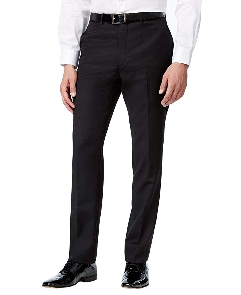 Bocaccio Uomo Men’s Classic Fit Flat Front Tuxedo Pants - Comfort Fit Expandable Waist
