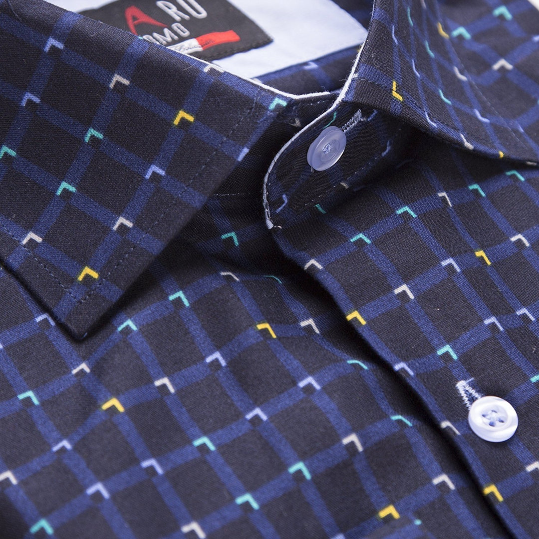 Azaro Uomo Men's Slim Fit Long Sleeve Printed Dress Shirt - CLEARANCE- FINAL SALE