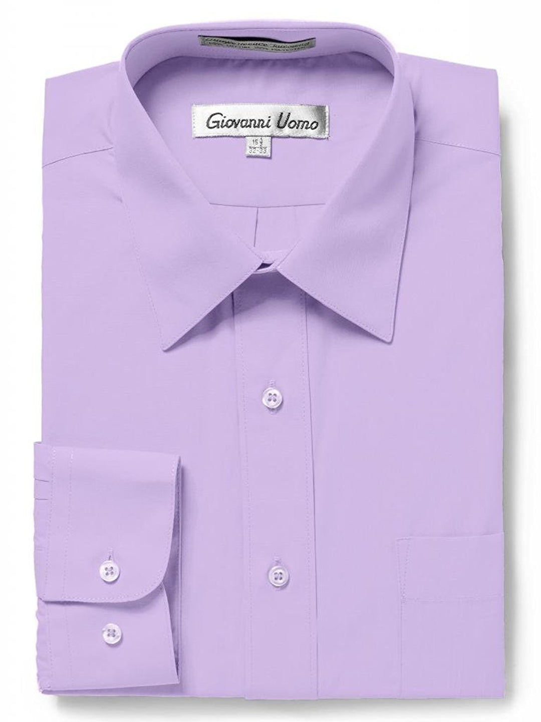 Gentlemens Collection Men's Regular &  Fit Long Sleeve Solid Dress Shirt