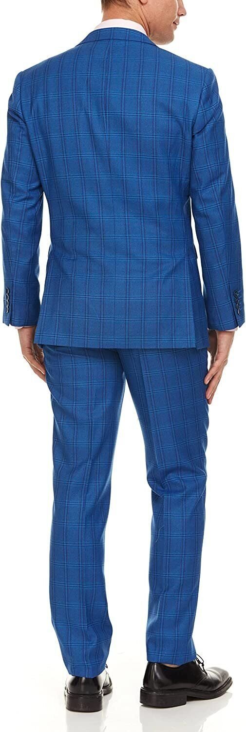 Adam Baker Men's Ultra Slim Fit 3-Piece (Jacket, Vets, Trousers) Vested Suit Set