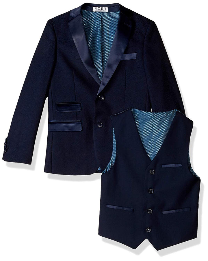 AXNY Boy's Tailored Three-Piece (Jacket, Vets, Trousers) Tuxedo Set
