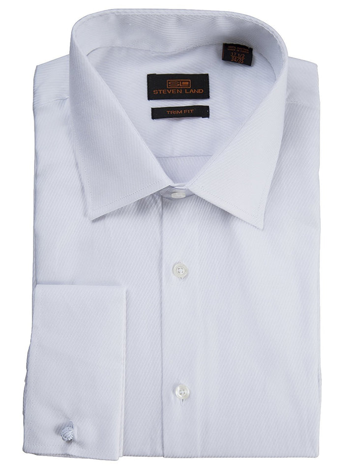 Steven Land Men's Trim-Fit French Cuff Tonal Twill Print Cotton Dress Shirt – CLEARANCE, FINAL SALE!