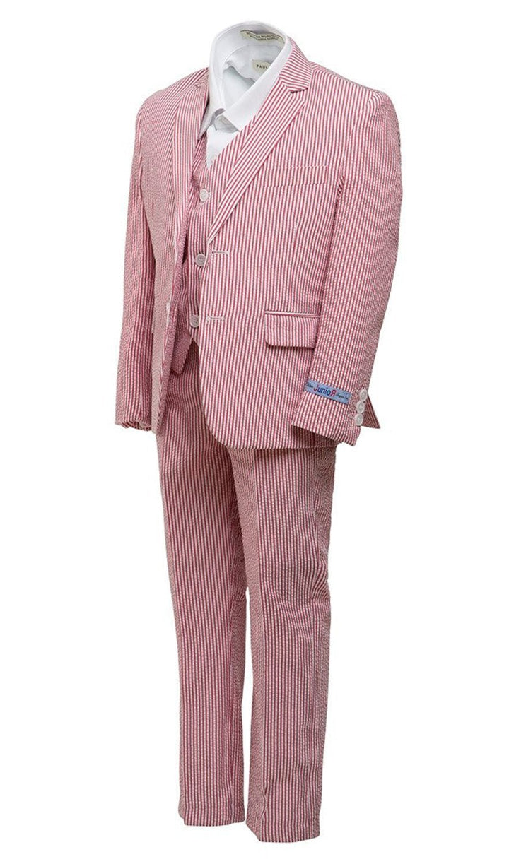 ART HOFFMAN BOY'S REGULAR FIT 3-PIECE STRIPED LINEN SUIT SET - CLEARANCE, FINAL SALE!