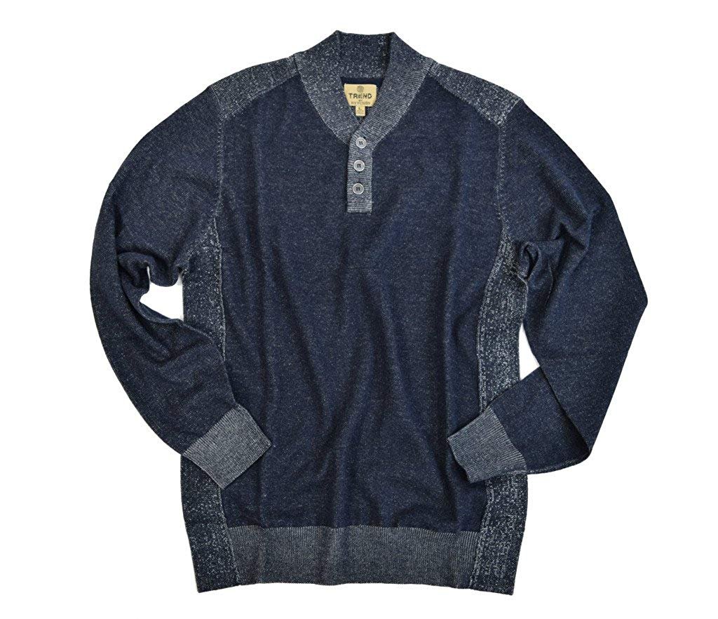 F/X Fusion Trend by Men's Modern Fit 3 Button Henley Pullover Sweater - CLEARANCE - FINAL SALE