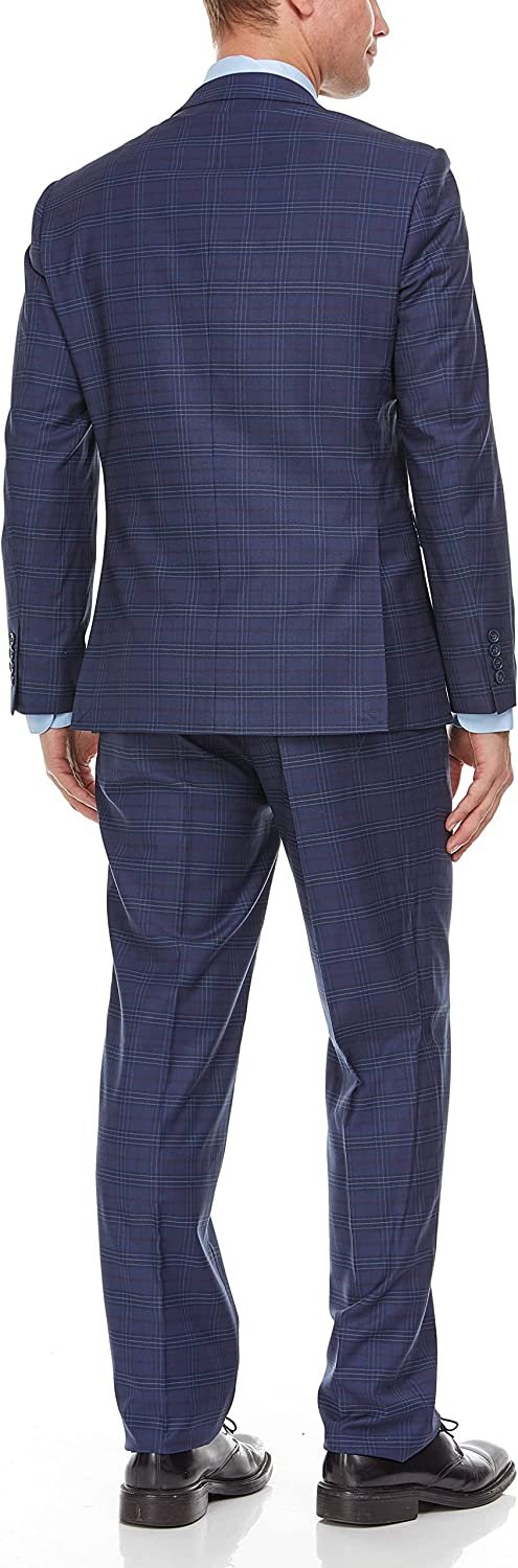 Adam Baker Men's Single Breasted Ultra Slim Fit 2-Piece (Jacket, Trousers) Suit Set