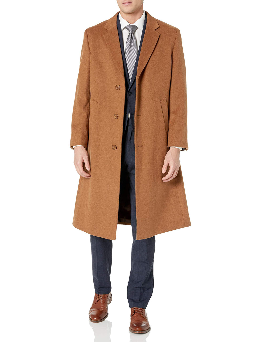 Adam Baker Men's Single Breasted Luxury Wool Full Length Topcoat - Available in Colors