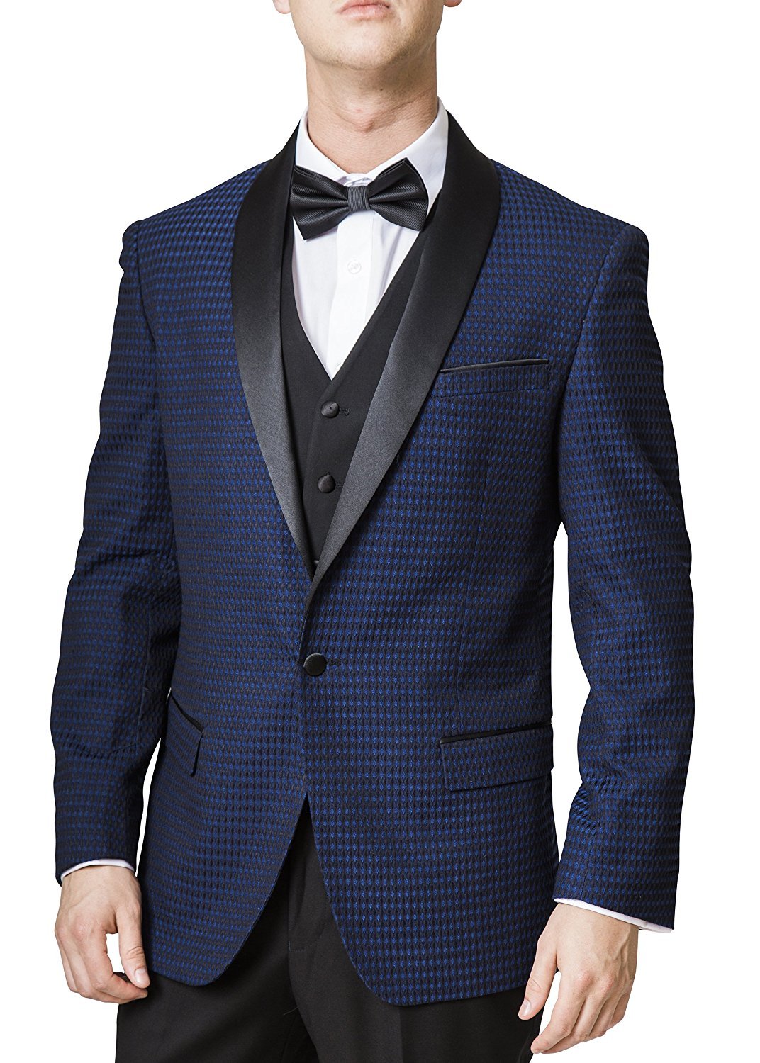 Statement Men's Modern Fit 3-Piece Luxury Textured Design Tuxedo Suit Set - CLEARANCE - FINAL SALE !!